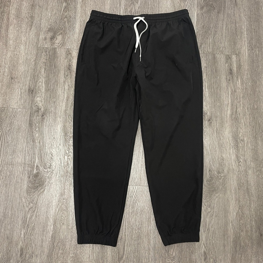 Cove Pants Mens Large Black Joggers Sweatpants Athletic Drawstring Gym Tech